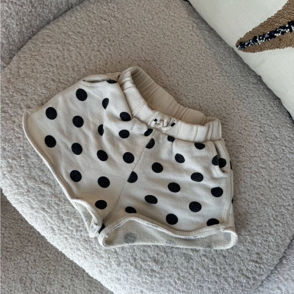 Zara Cream and Black Polka Dot Kids Shorts